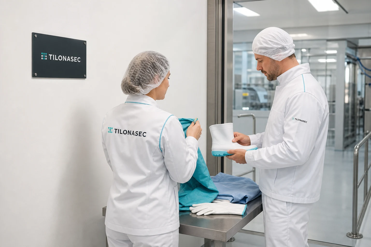 Tilonasec stručnjaci u prehrambenoj industriji proveravaju perive zaštitne čizme i zoniranu radnu odeću na higijenskom ulazu