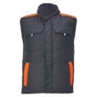 Fekete Cerva Max Vivo férfi téli munkamellény fényvisszaverő szegélyekkel, cipzáras és tépőzáras záródással