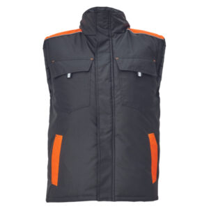 Fekete Cerva Max Vivo férfi téli munkamellény fényvisszaverő szegélyekkel, cipzáras és tépőzáras záródással